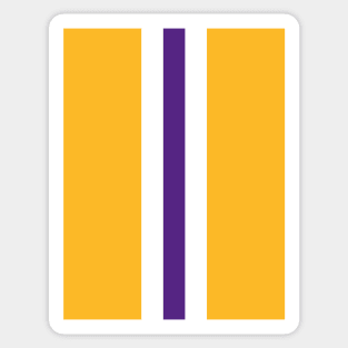 Retro American Basketball Stripes LA, Yellow, White, Purple Sticker